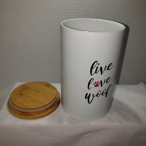 Super Cute Park Life Designs "Live, Love and Woof" Storage Jar